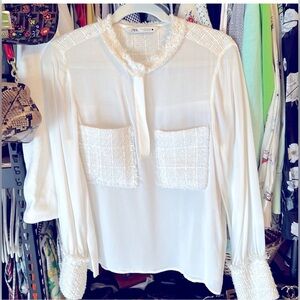 Zara cream blouse